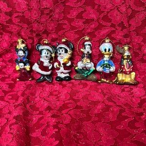Disney velvet / blower glass Christmas ornaments